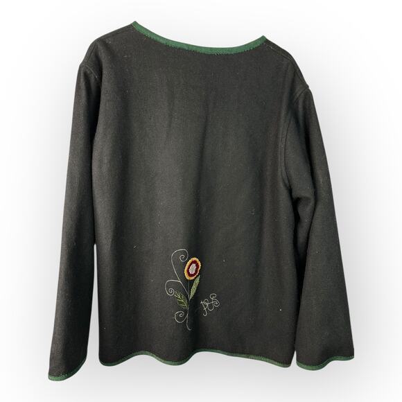 Parsley & Sage Womens size 2X Embroidered Wool Button Up Jacket Art to Wear - Picture 2 of 9